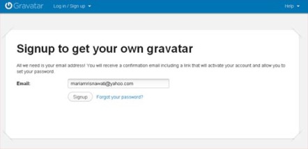 Mendaftarkan Email pada Gravatar